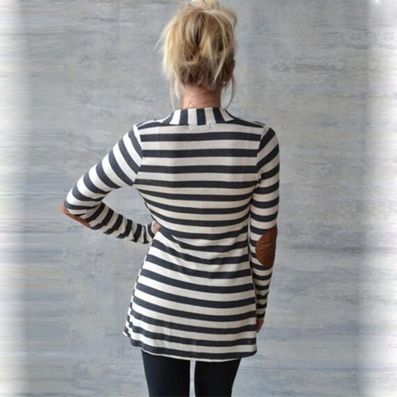 Elbow Patch Striped Cardigan - Image 3