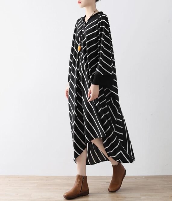 Electro Batwing Sleeve Striped Dress - Image 2