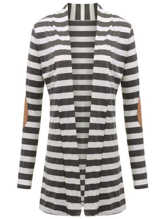 Elbow Patch Striped Cardigan - Image 6