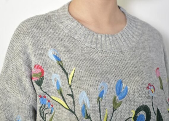 Artsy Fartsy Floral Embroidered Sweater - Image 5