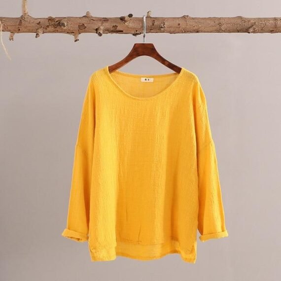 Sweet Mantra Cotton & Linen Long Sleeve Shirt - Image 6