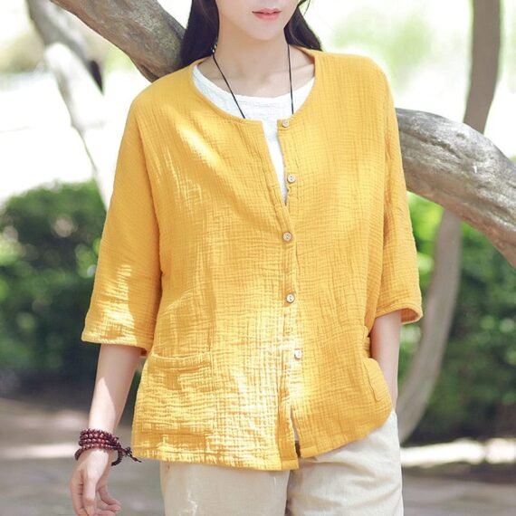 Zen Cotton Button Up Blouse | Zen - Image 15