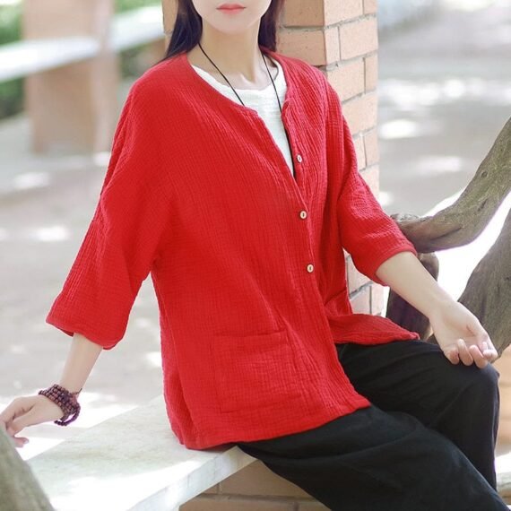 Zen Cotton Button Up Blouse | Zen - Image 2