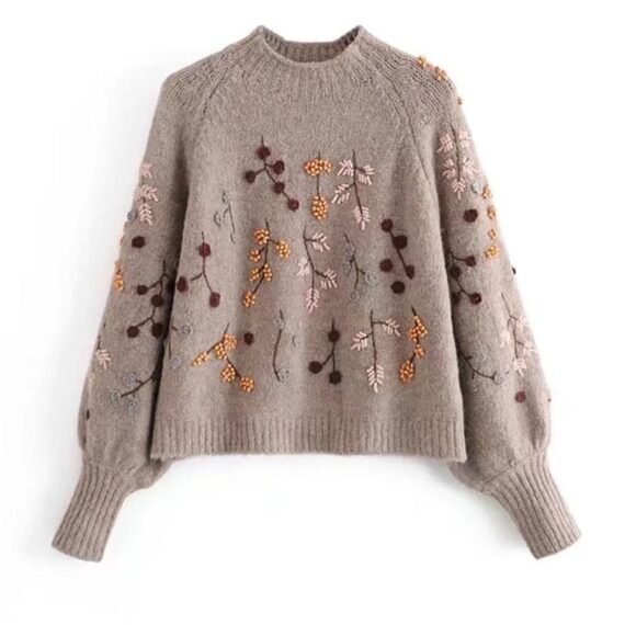 Vintage Beading Knitted Sweater - Image 2