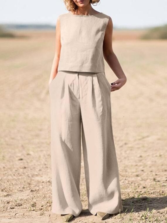 Genna Cotton Linen Two Piece Suit | OOTD - Image 5