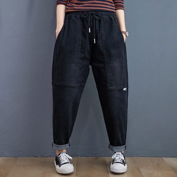 Oversized Black Hipster Jeans - Image 3