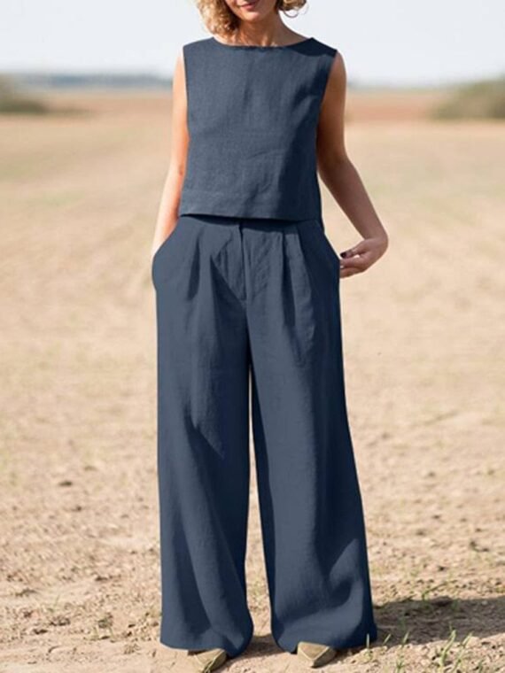 Genna Cotton Linen Two Piece Suit | OOTD - Image 9