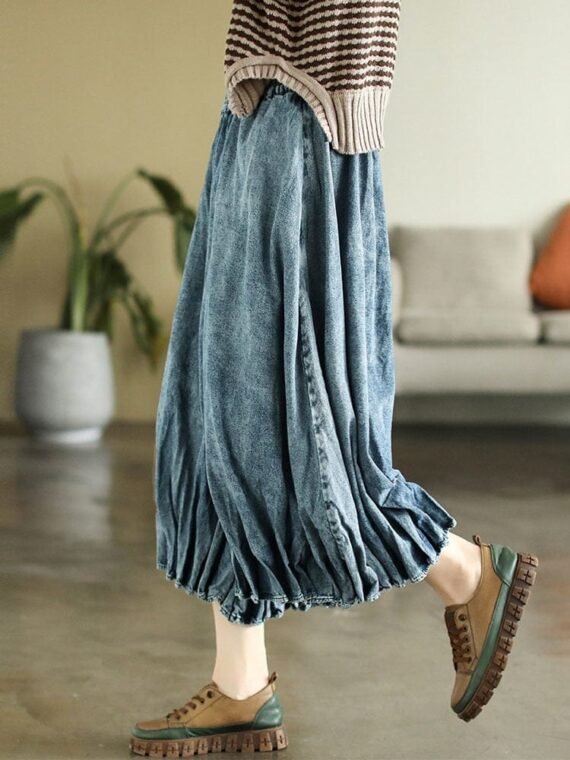 High Waist Vintage Denim Pants - Image 2