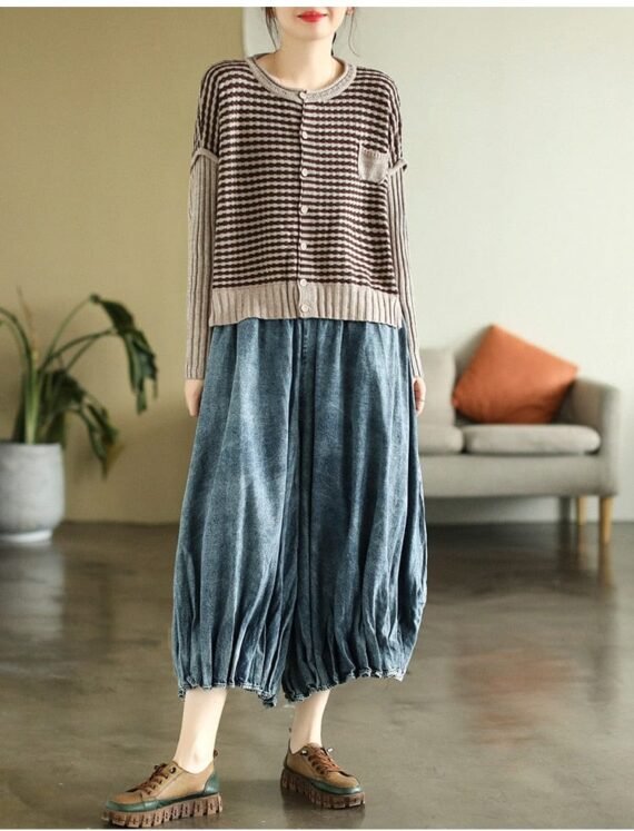 High Waist Vintage Denim Pants - Image 6