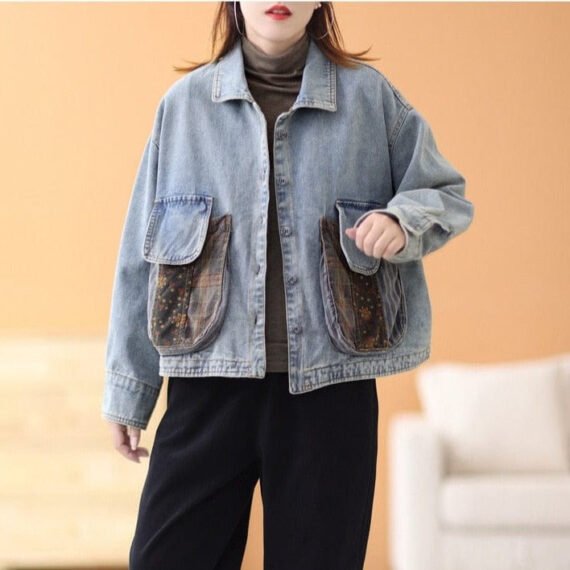 Patchwork Punk Denim Jacket - Image 8