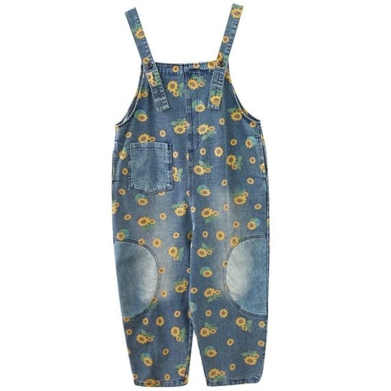 Sunflower Printed Denim Overall - Image 5