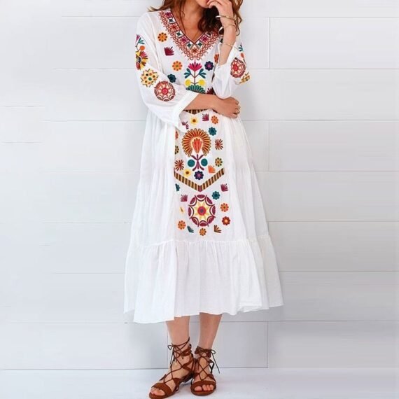 Daisy Bohemian Floral Midi Dress - Image 2