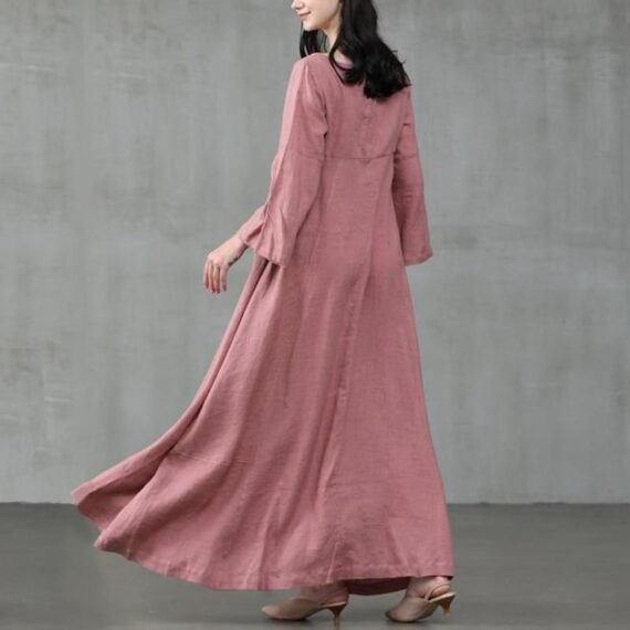 Medieval Square Collar Maxi Dress - Image 3