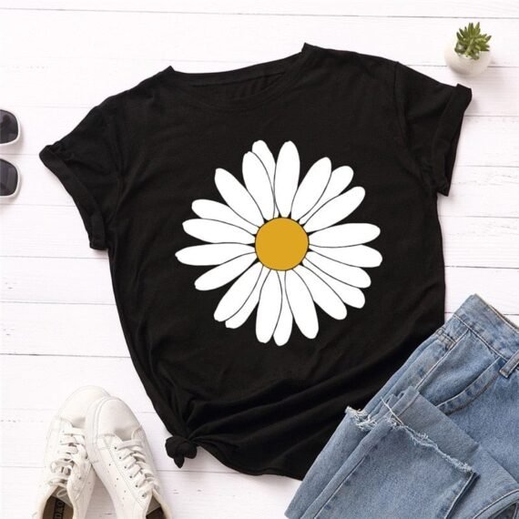 Vintage Daisy Flower Cotton Tee - Image 3