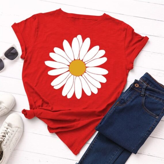 Vintage Daisy Flower Cotton Tee - Image 5