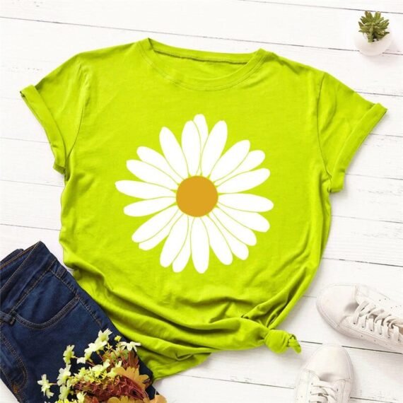 Vintage Daisy Flower Cotton Tee - Image 9