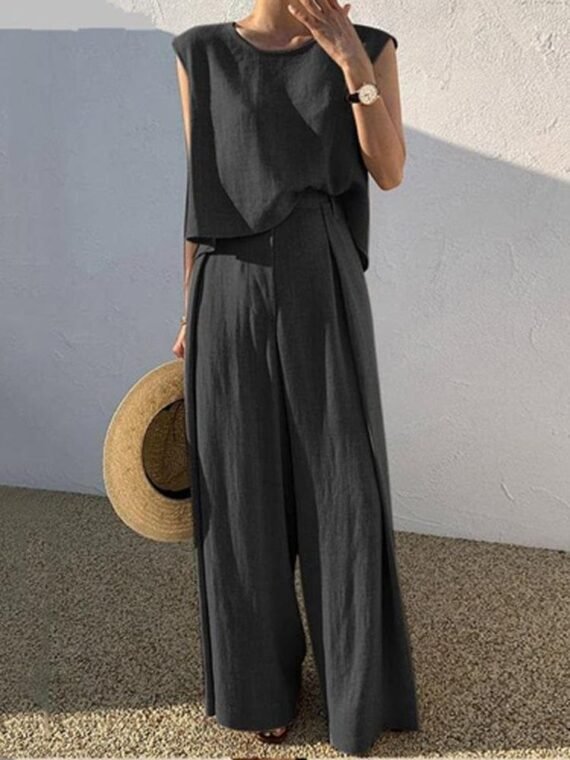 Genna Cotton Linen Two Piece Suit | OOTD - Image 15