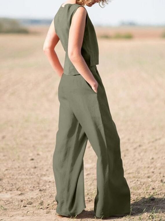 Genna Cotton Linen Two Piece Suit | OOTD - Image 12