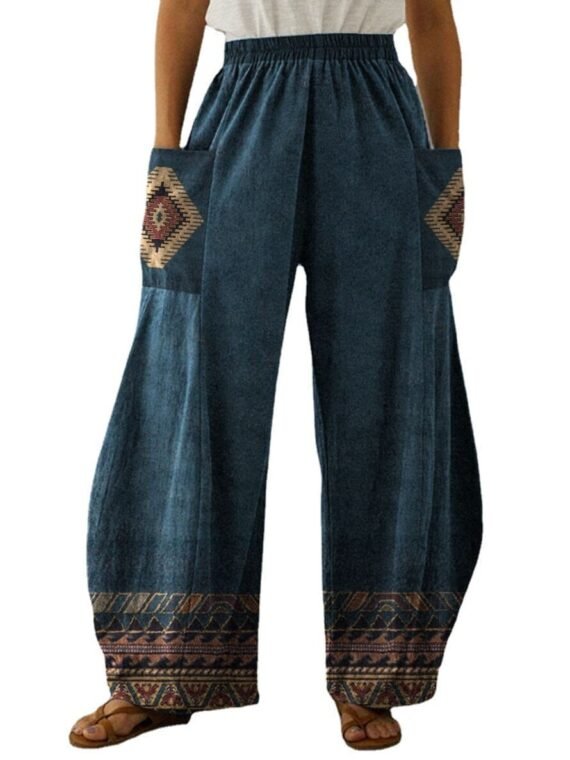 Geo High Waist Wide Leg Pants | Zen - Image 6