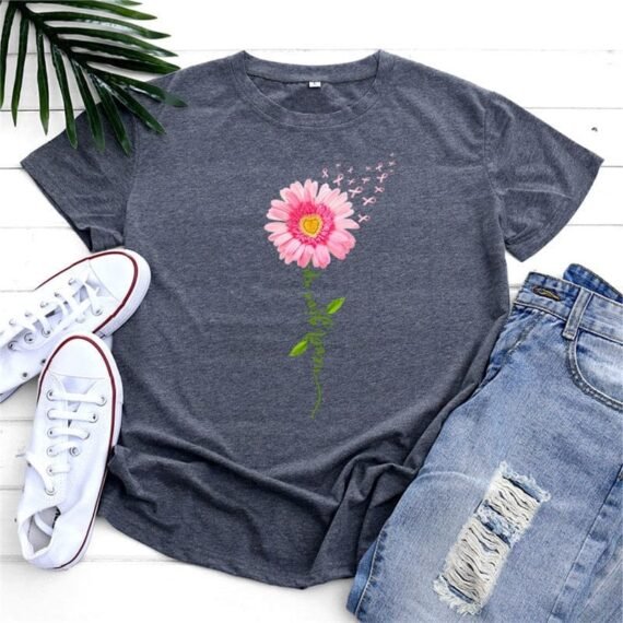 Never Give Up Flower Tee - Image 9