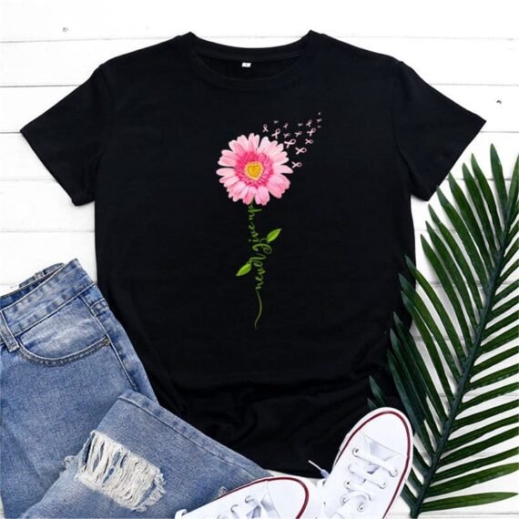 Never Give Up Flower Tee - Image 10