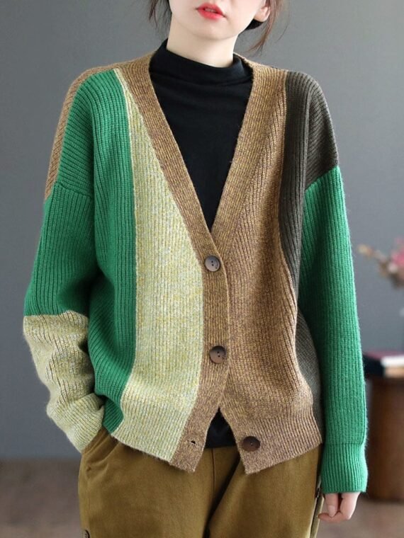 Knitted Harajuku V-Neck Cardigan - Image 8