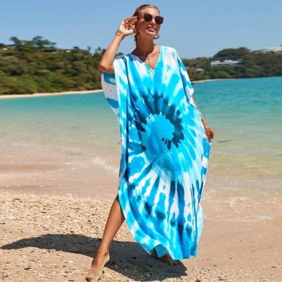 Haily V-Neck Tie Dye Print Dress