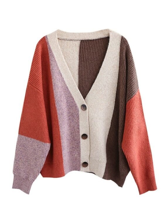 Knitted Harajuku V-Neck Cardigan - Image 7