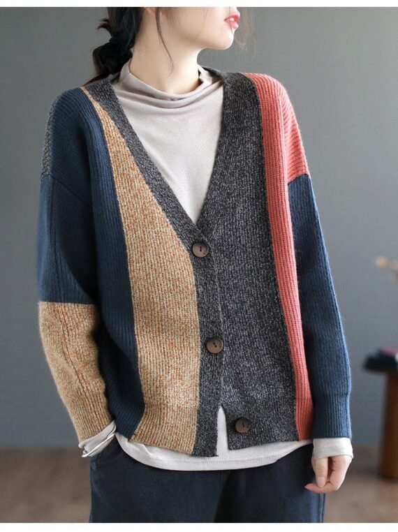 Knitted Harajuku V-Neck Cardigan - Image 6