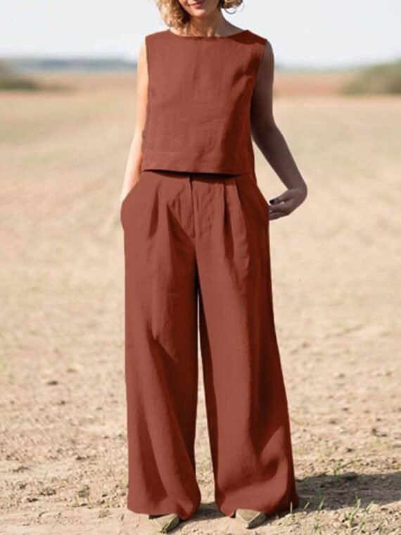 Genna Cotton Linen Two Piece Suit | OOTD - Image 3