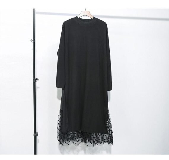 Long Sleeve Black Mesh Dress - Image 6