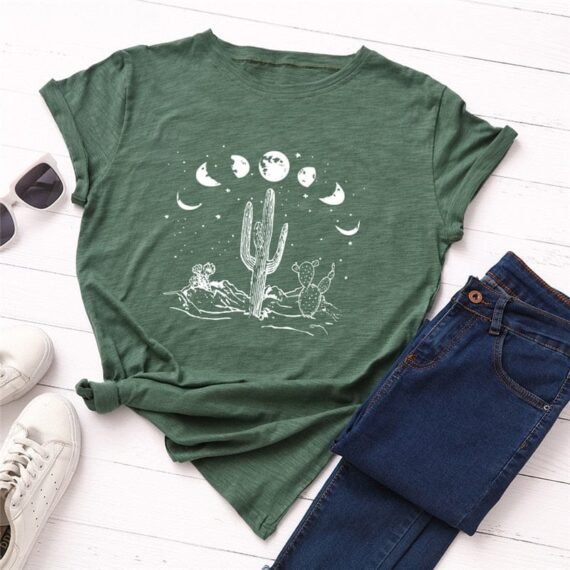 Moon Phases Loose Cotton T-Shirt - Image 6