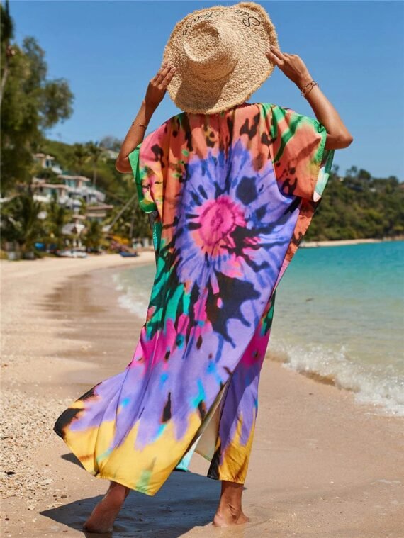 Woodstock Tie Dye Beach Dress - Image 5