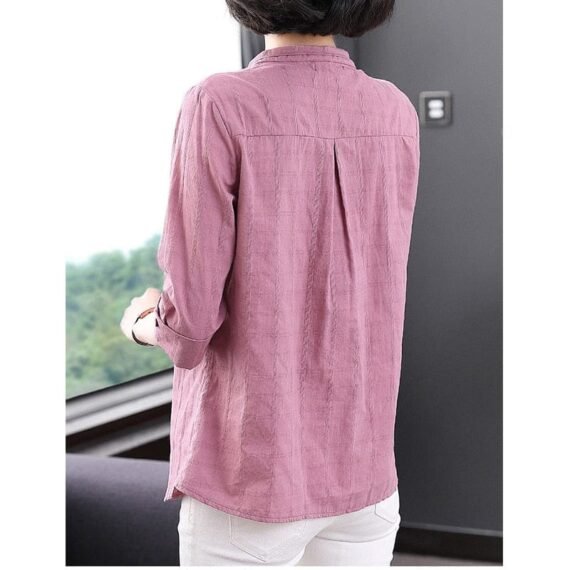 Narda Cotton Linen 3/4 Sleeve Top - Image 4