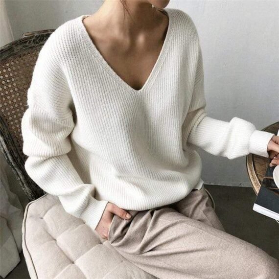 Casual V Neck Sweater - Image 3