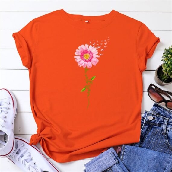 Never Give Up Flower Tee - Image 6