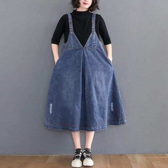 Madison Vintage Denim Overall Dress - Image 4