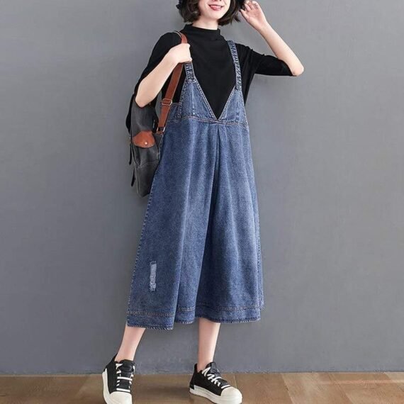 Madison Vintage Denim Overall Dress - Image 5