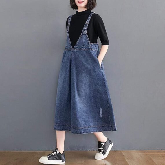 Madison Vintage Denim Overall Dress - Image 2