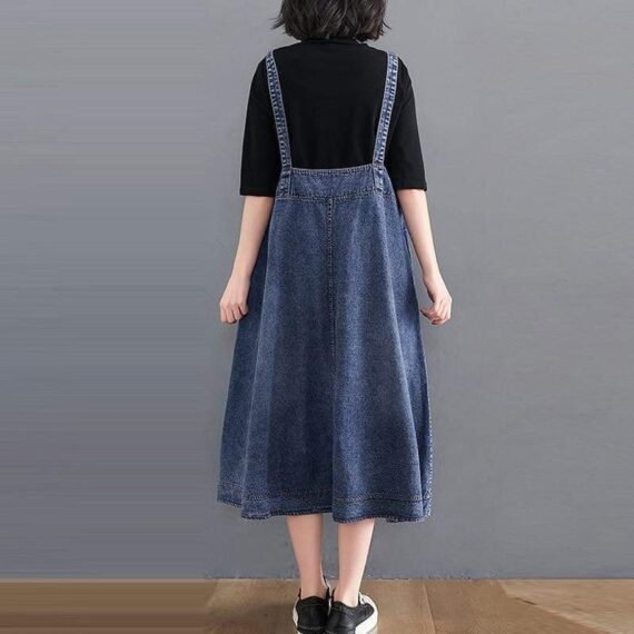 Madison Vintage Denim Overall Dress - Image 6