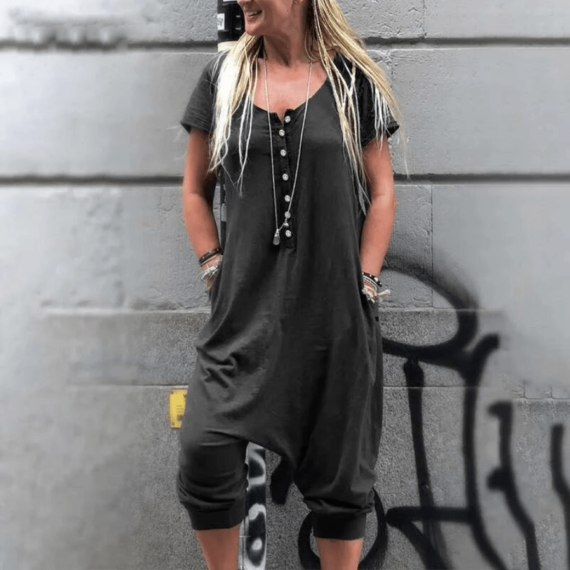 Sofia Oversized Short Sleeve Jumpsuit - Image 3