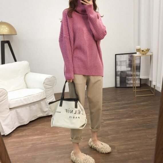 Oversized Turtleneck Knitted Sweater - Image 2