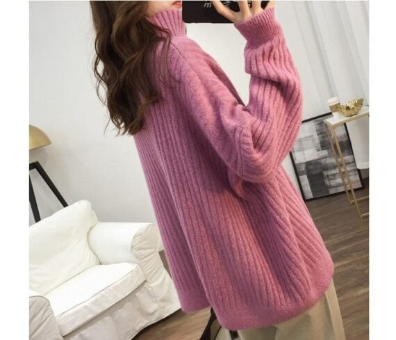 Oversized Turtleneck Knitted Sweater - Image 3