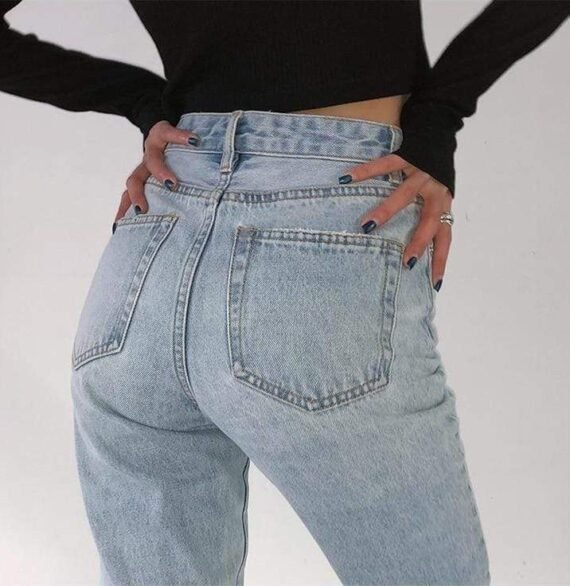 Natalia High Waist Light Blue Jeans - Image 6