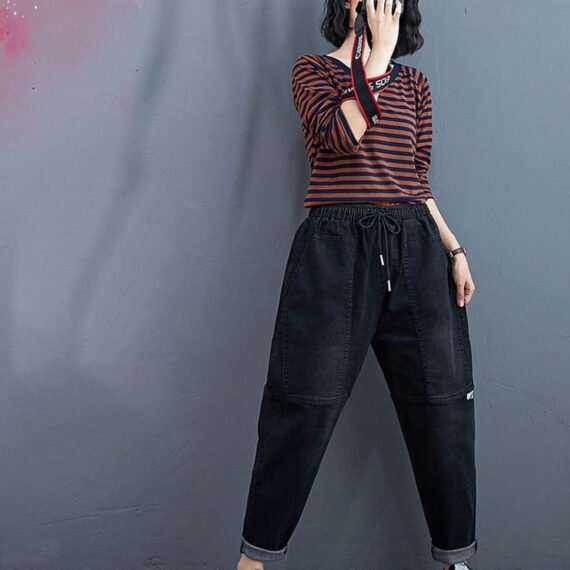 Oversized Black Hipster Jeans - Image 4