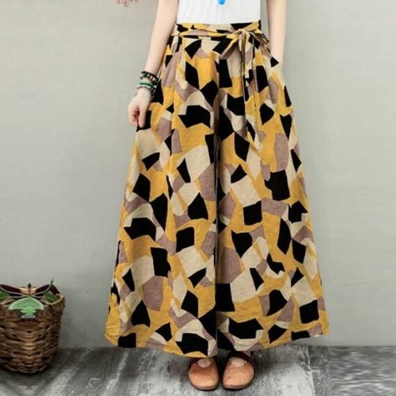 Bohemian Geometric Palazzo Pants - Image 2