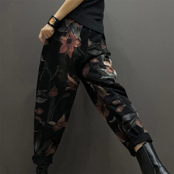 Patchwork Denim Harem Pants - Image 5