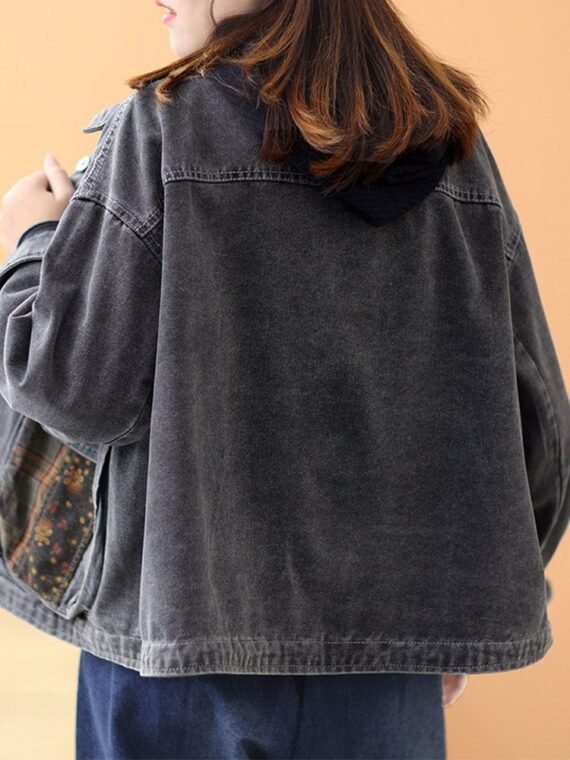 Patchwork Punk Denim Jacket - Image 2