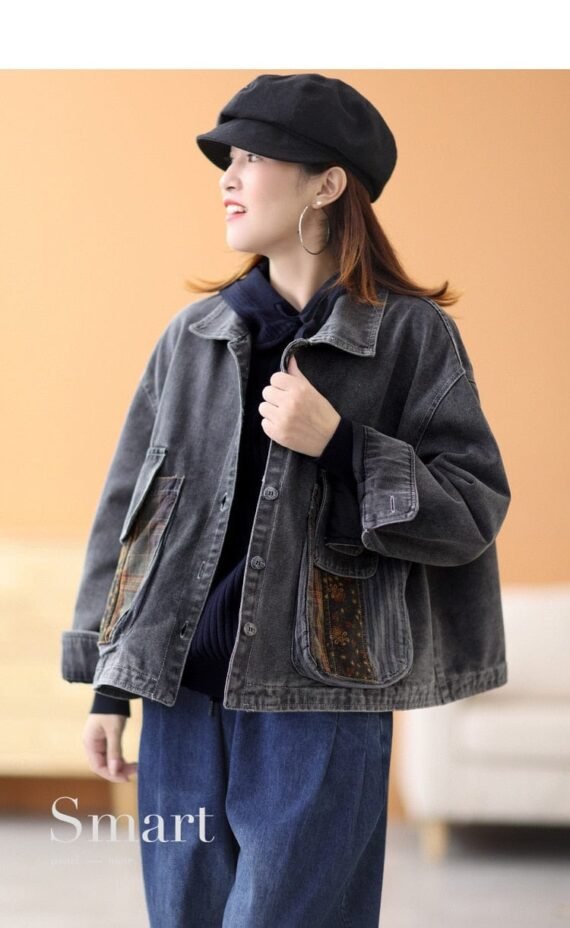 Patchwork Punk Denim Jacket - Image 6