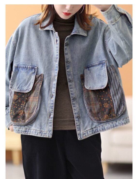 Patchwork Punk Denim Jacket - Image 10